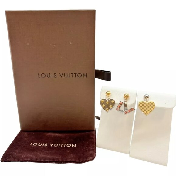 Auth LOUIS VUITTON D'oreille Spiky 3Set Earrings M67037 Silver Metallic 36635659 - Picture 1 of 11